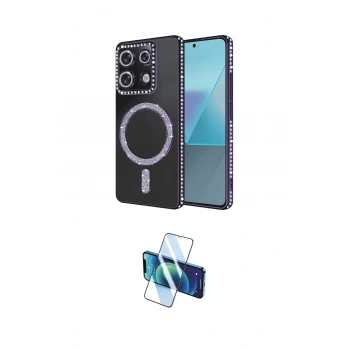 MARSİLYAN™- Redmi Note 13 Pro 4G Kılıf Zirve Doku Prime - Siyah 3D Antistatik Seramik Nano Ekran Koruyucu