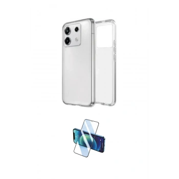 MARSİLYAN™- Redmi Note 13 Pro 4G Kılıf Zirve Doku - Siyah 3D Antistatik Seramik Nano Ekran Koruyucu