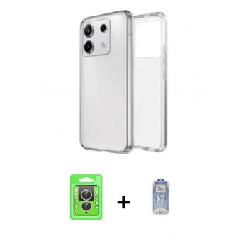 MARSİLYAN™- Redmi Note 13 Pro 4G Kılıf Zirve Doku - Siyah Joko Magic 5D Cam + Raze Metal Kamera Lens - GS