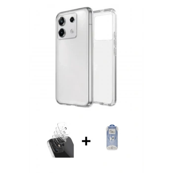 MARSİLYAN™- Redmi Note 13 Pro 4G Kılıf Zirve Doku - Siyah Joko Magic 5D Cam + Kamera Lens Koruma Cam - SF