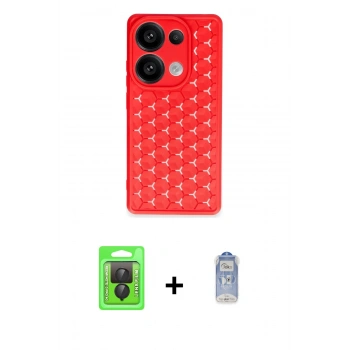 MARSİLYAN™- Redmi Note 13 Pro 4G Kılıf Zirve Form - Siyah Joko Magic 5D Cam + Raze Metal Kamera Lens - SH