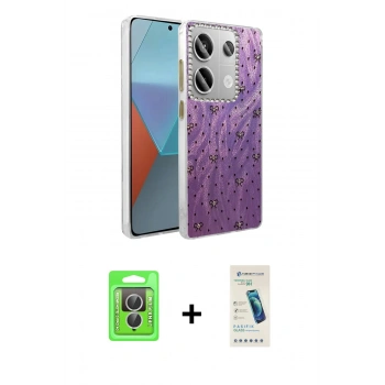 MARSİLYAN™- Redmi Note 13 Pro 4G Kılıf Zirve Modern Prime - Şeffaf Pasifik Cam Ekran Koruyucu + Raze Metal Kamera Lens - GS