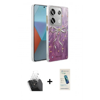 MARSİLYAN™- Redmi Note 13 Pro 4G Kılıf Zirve Modern Prime - Şeffaf Pasifik Cam Ekran Koruyucu + Kamera Lens Koruma Cam - SF