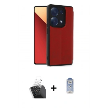 MARSİLYAN™- Redmi Note 13 Pro 4G Kılıf Zirve Yansıma Serisi - Siyah Joko Magic 5D Cam + Kamera Lens Koruma Cam - SF