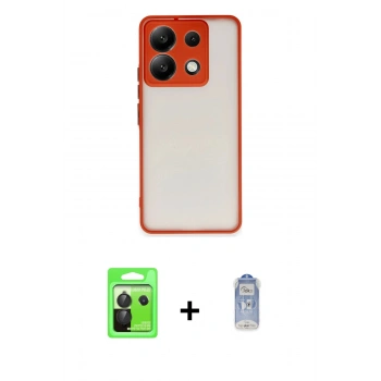 MARSİLYAN™- Redmi Note 13 Pro 5G Kılıf Ahenk Çizgi Serisi - Siyah Joko Magic 5D Cam + Raze Metal Kamera Lens - SH