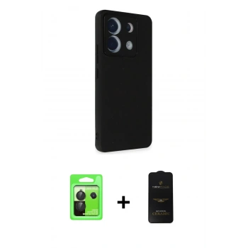 MARSİLYAN™- Redmi Note 13 Pro 5G Kılıf Akış Asil Koleksiyonu - Siyah 6D Antistatik Mat Seramik Hayalet Nano Ekran Koruyucu + Raze Metal Kamera Lens - SH