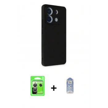 MARSİLYAN™- Redmi Note 13 Pro 5G Kılıf Akış Asil Koleksiyonu - Siyah Joko Magic 5D Cam + Raze Metal Kamera Lens - GS