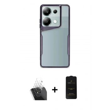 MARSİLYAN™- Redmi Note 13 Pro 5G Kılıf Akış Çizgi Koleksiyonu - Siyah 6D Antistatik Mat Seramik Hayalet Nano Ekran Koruyucu + Kamera Lens Koruma Cam - SF