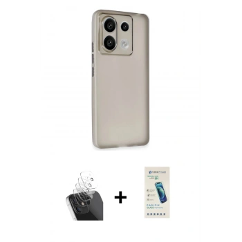 MARSİLYAN™- Redmi Note 13 Pro 5G Kılıf Atlas Minimal Prime - Şeffaf Pasifik Cam Ekran Koruyucu + Kamera Lens Koruma Cam - SF