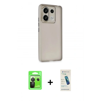 MARSİLYAN™- Redmi Note 13 Pro 5G Kılıf Atlas Minimal Prime - Şeffaf Pasifik Cam Ekran Koruyucu + Raze Metal Kamera Lens - SH