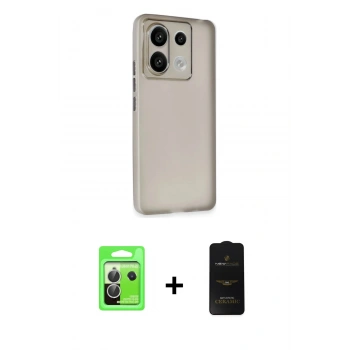 MARSİLYAN™- Redmi Note 13 Pro 5G Kılıf Atlas Minimal Prime - Siyah 6D Antistatik Mat Seramik Hayalet Nano Ekran Koruyucu + Raze Metal Kamera Lens - GS