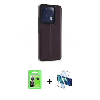 MARSİLYAN™- Redmi Note 13 Pro 5G Kılıf Çekirdek Klasik - Siyah 3D Antistatik Seramik Nano Ekran Koruyucu + Raze Metal Kamera Lens - GS