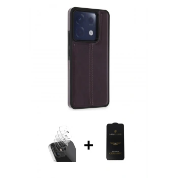 MARSİLYAN™- Redmi Note 13 Pro 5G Kılıf Çekirdek Klasik - Siyah 6D Antistatik Mat Seramik Hayalet Nano Ekran Koruyucu + Kamera Lens Koruma Cam - SF