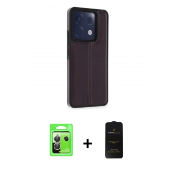 MARSİLYAN™- Redmi Note 13 Pro 5G Kılıf Çekirdek Klasik - Siyah 6D Antistatik Mat Seramik Hayalet Nano Ekran Koruyucu + Raze Metal Kamera Lens - GS