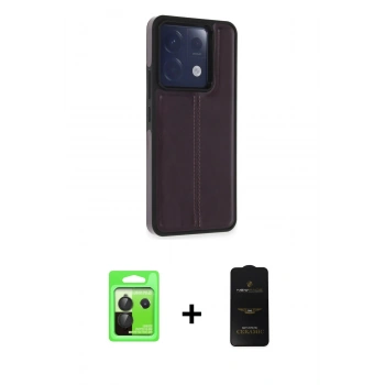 MARSİLYAN™- Redmi Note 13 Pro 5G Kılıf Çekirdek Klasik - Siyah 6D Antistatik Mat Seramik Hayalet Nano Ekran Koruyucu + Raze Metal Kamera Lens - SH