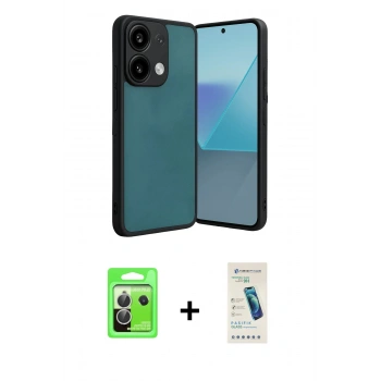MARSİLYAN™- Redmi Note 13 Pro 5G Kılıf Kıvılcım Işık Serisi - Şeffaf Pasifik Cam Ekran Koruyucu + Raze Metal Kamera Lens - GS