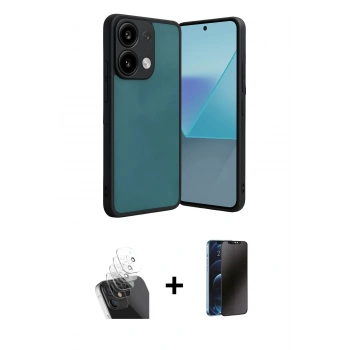 MARSİLYAN™- Redmi Note 13 Pro 5G Kılıf Kıvılcım Işık Serisi - Siyah 3D Antistatik Hayalet Cam Ekran Koruyucu + Kamera Lens Koruma Cam - SF