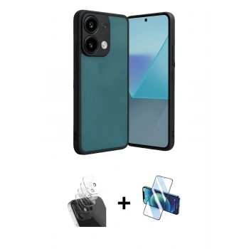 MARSİLYAN™- Redmi Note 13 Pro 5G Kılıf Kıvılcım Işık Serisi - Siyah 3D Antistatik Seramik Nano Ekran Koruyucu + Kamera Lens Koruma Cam - SF