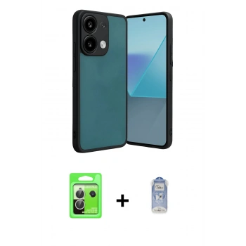 MARSİLYAN™- Redmi Note 13 Pro 5G Kılıf Kıvılcım Işık Serisi - Siyah Joko Magic 5D Cam + Raze Metal Kamera Lens - GS