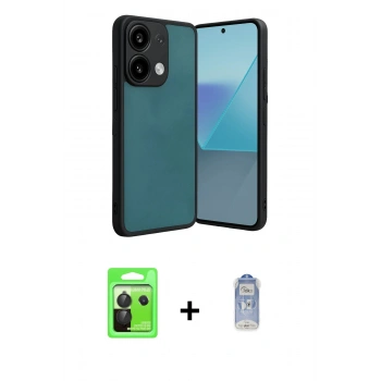 MARSİLYAN™- Redmi Note 13 Pro 5G Kılıf Kıvılcım Işık Serisi - Siyah Joko Magic 5D Cam + Raze Metal Kamera Lens - SH