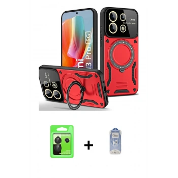 MARSİLYAN™- Redmi Note 13 Pro 5G Kılıf Kıvılcım Modern Serisi - Siyah Joko Magic 5D Cam + Raze Metal Kamera Lens - SH