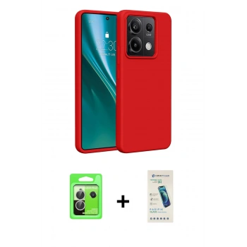 MARSİLYAN™- Redmi Note 13 Pro 5G Kılıf Kozmos Yansıma Özel Seri - Şeffaf Pasifik Cam Ekran Koruyucu + Raze Metal Kamera Lens - GS