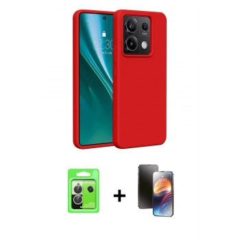 MARSİLYAN™- Redmi Note 13 Pro 5G Kılıf Kozmos Yansıma Özel Seri - Siyah 3D Antistatik Mat Seramik Nano Ekran Koruyucu + Raze Metal Kamera Lens - GS