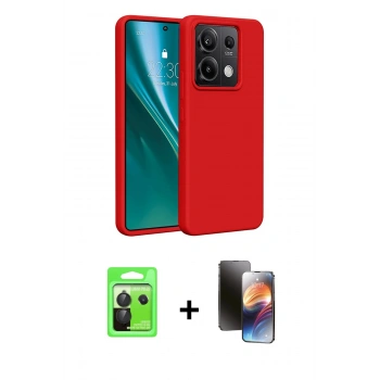 MARSİLYAN™- Redmi Note 13 Pro 5G Kılıf Kozmos Yansıma Özel Seri - Siyah 3D Antistatik Mat Seramik Nano Ekran Koruyucu + Raze Metal Kamera Lens - SH