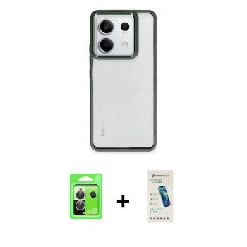 MARSİLYAN™- Redmi Note 13 Pro 5G Kılıf Nova Işık Serisi - Şeffaf Pasifik Cam Ekran Koruyucu + Raze Metal Kamera Lens - GS