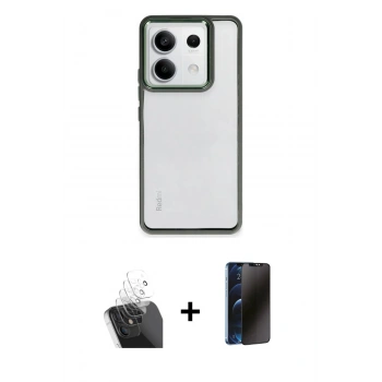 MARSİLYAN™- Redmi Note 13 Pro 5G Kılıf Nova Işık Serisi - Siyah 3D Antistatik Hayalet Cam Ekran Koruyucu + Kamera Lens Koruma Cam - SF