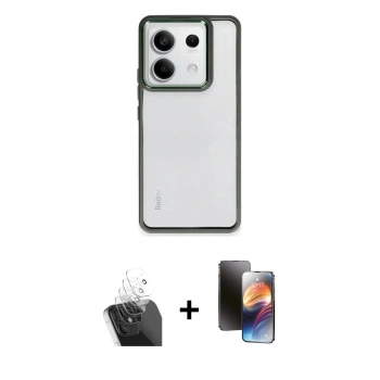 MARSİLYAN™- Redmi Note 13 Pro 5G Kılıf Nova Işık Serisi - Siyah 3D Antistatik Mat Seramik Nano Ekran Koruyucu + Kamera Lens Koruma Cam - SF