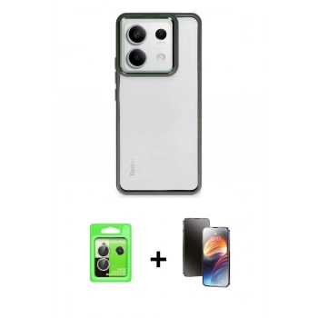 MARSİLYAN™- Redmi Note 13 Pro 5G Kılıf Nova Işık Serisi - Siyah 3D Antistatik Mat Seramik Nano Ekran Koruyucu + Raze Metal Kamera Lens - GS