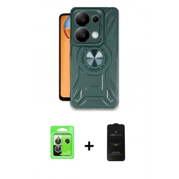 MARSİLYAN™- Redmi Note 13 Pro 5G Kılıf Nova Yansıma Prime - Siyah 6D Antistatik Mat Seramik Hayalet Nano Ekran Koruyucu + Raze Metal Kamera Lens - GS