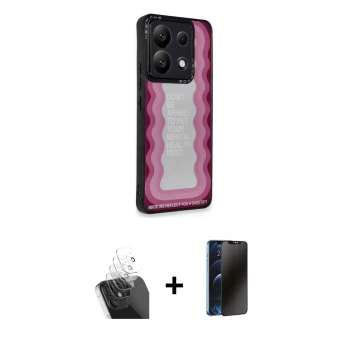 MARSİLYAN™- Redmi Note 13 Pro 5G Kılıf Odak Klasik Serisi - Siyah 3D Antistatik Hayalet Cam Ekran Koruyucu + Kamera Lens Koruma Cam - SF