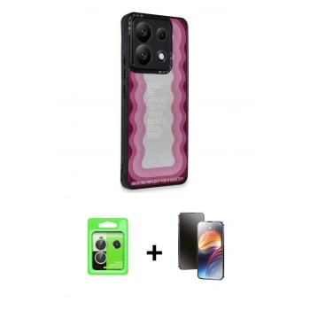 MARSİLYAN™- Redmi Note 13 Pro 5G Kılıf Odak Klasik Serisi - Siyah 3D Antistatik Mat Seramik Nano Ekran Koruyucu + Raze Metal Kamera Lens - GS