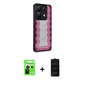 MARSİLYAN™- Redmi Note 13 Pro 5G Kılıf Odak Klasik Serisi - Siyah 6D Antistatik Mat Seramik Hayalet Nano Ekran Koruyucu + Raze Metal Kamera Lens - SH