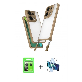 MARSİLYAN™- Redmi Note 13 Pro 5G Kılıf Ufuk Klasik - Siyah 3D Antistatik Seramik Nano Ekran Koruyucu + Raze Metal Kamera Lens - GS