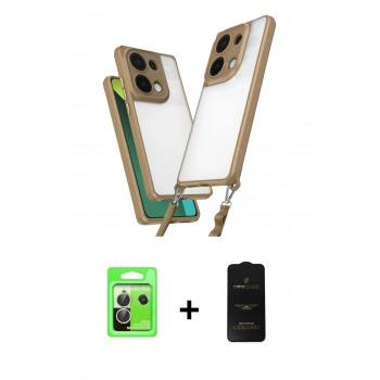MARSİLYAN™- Redmi Note 13 Pro 5G Kılıf Ufuk Klasik - Siyah 6D Antistatik Mat Seramik Hayalet Nano Ekran Koruyucu + Raze Metal Kamera Lens - GS