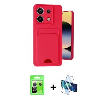 MARSİLYAN™- Redmi Note 13 Pro 5G Kılıf Vadi Çizgi Prime - Siyah 3D Antistatik Cam Ekran Koruyucu + Raze Metal Kamera Lens - GS