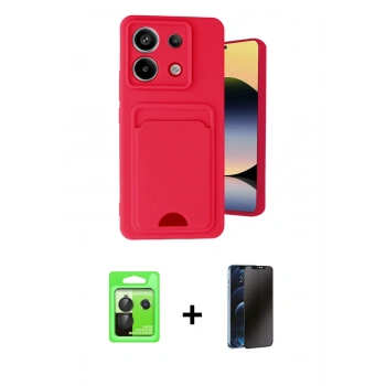 MARSİLYAN™- Redmi Note 13 Pro 5G Kılıf Vadi Çizgi Prime - Siyah 3D Antistatik Hayalet Cam Ekran Koruyucu + Raze Metal Kamera Lens - SH
