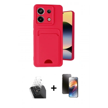 MARSİLYAN™- Redmi Note 13 Pro 5G Kılıf Vadi Çizgi Prime - Siyah 3D Antistatik Mat Seramik Nano Ekran Koruyucu + Kamera Lens Koruma Cam - SF