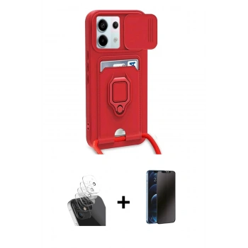 MARSİLYAN™- Redmi Note 13 Pro 5G Kılıf Vadi Form Prime - Siyah 3D Antistatik Hayalet Cam Ekran Koruyucu + Kamera Lens Koruma Cam - SF