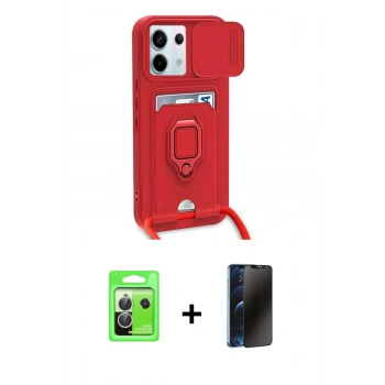 MARSİLYAN™- Redmi Note 13 Pro 5G Kılıf Vadi Form Prime - Siyah 3D Antistatik Hayalet Cam Ekran Koruyucu + Raze Metal Kamera Lens - GS