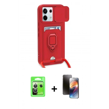 MARSİLYAN™- Redmi Note 13 Pro 5G Kılıf Vadi Form Prime - Siyah 3D Antistatik Mat Seramik Nano Ekran Koruyucu + Raze Metal Kamera Lens - GS