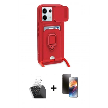 MARSİLYAN™- Redmi Note 13 Pro 5G Kılıf Vadi Form Prime - Siyah 3D Antistatik Mat Seramik Nano Ekran Koruyucu + Kamera Lens Koruma Cam - SF