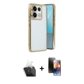 MARSİLYAN™- Redmi Note 13 Pro 5G Kılıf Vadi Minimal - Siyah 3D Antistatik Mat Seramik Nano Ekran Koruyucu + Kamera Lens Koruma Cam - SF