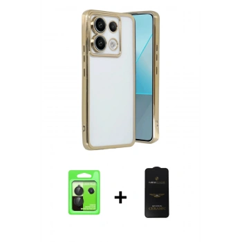 MARSİLYAN™- Redmi Note 13 Pro 5G Kılıf Vadi Minimal - Siyah 6D Antistatik Mat Seramik Hayalet Nano Ekran Koruyucu + Raze Metal Kamera Lens - SH