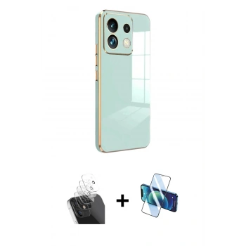 MARSİLYAN™- Redmi Note 13 Pro 5G Kılıf Yankı Serisi - Siyah 3D Antistatik Cam Ekran Koruyucu + Kamera Lens Koruma Cam - SF