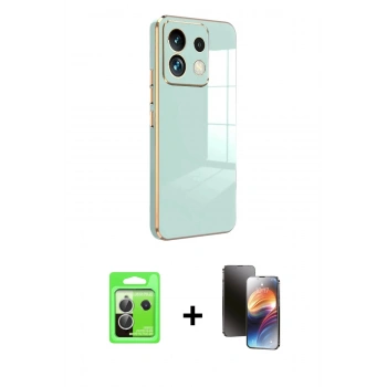 MARSİLYAN™- Redmi Note 13 Pro 5G Kılıf Yankı Serisi - Siyah 3D Antistatik Mat Seramik Nano Ekran Koruyucu + Raze Metal Kamera Lens - GS