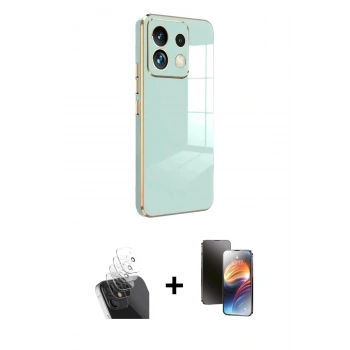MARSİLYAN™- Redmi Note 13 Pro 5G Kılıf Yankı Serisi - Siyah 3D Antistatik Mat Seramik Nano Ekran Koruyucu + Kamera Lens Koruma Cam - SF